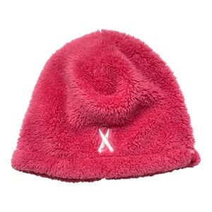 Fuzzy Pink Beanie with Ribbon